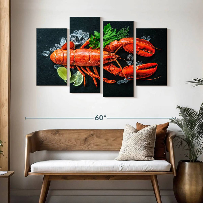 Yarlin Fresh Red Lobster, 32" H x 52" W