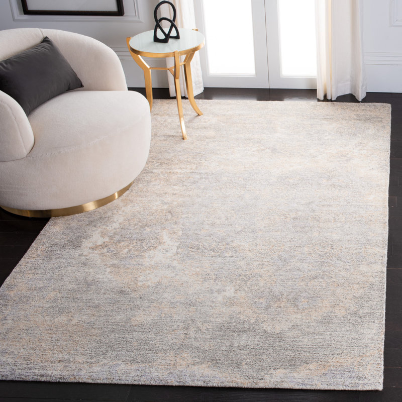 Tapis gris anthracite / ivoire touffeté à la main Culpeper, Rectangle de 5 pi x 8 pi