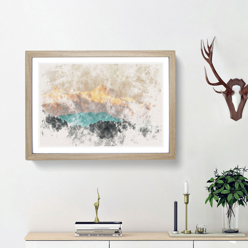Mountains in Pokhara Nepal - Picture Frame Graphic Art Print, Oak Framed, 24cm H x 33cm W x 2cm D