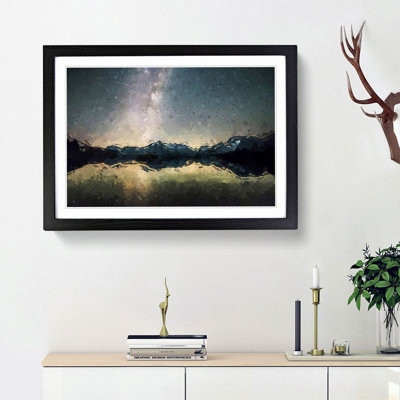 Starry Night Blue and Yellow in Abstract - Picture Frame Graphic Art Print