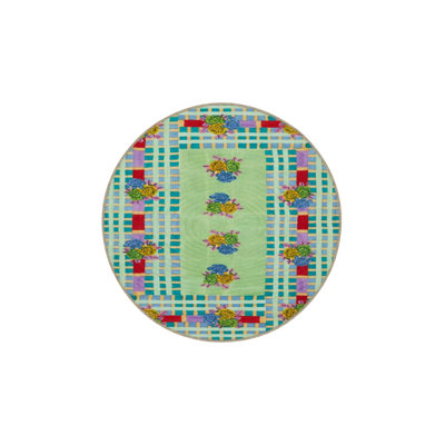 Umber Green Floral Washable Indoor/Outdoor Area Rug