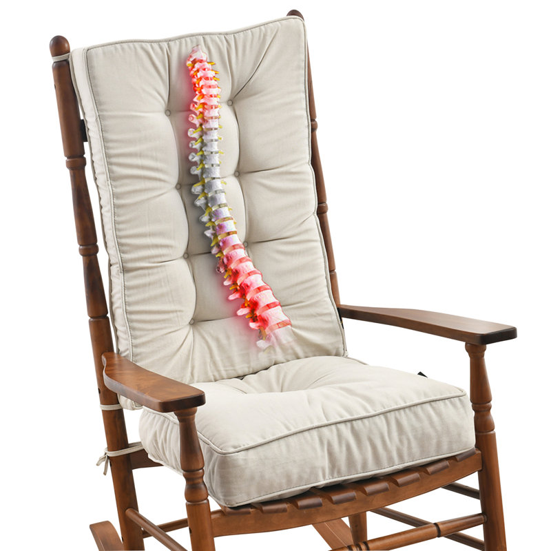 SUNROX Indoor/Outdoor Memory Foam Non Slip Rocking Chair Cushion, 17" W x 17" D, Cream