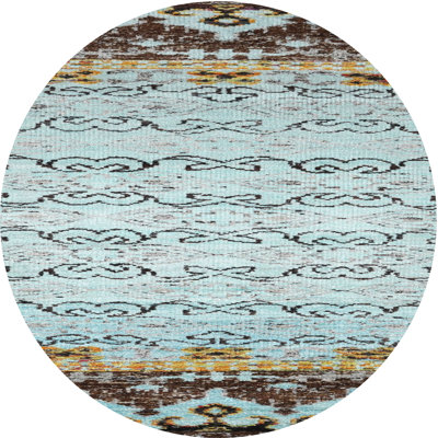 Tapis bleu/brun contemporain
