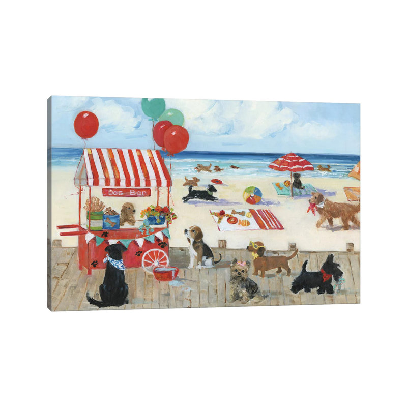 Beach Bark Park I by Sally Swatland - Gallery-Wrapped Canvas Giclée on Canvas, 30.48 cm H x 45.72 cm W, Canvas