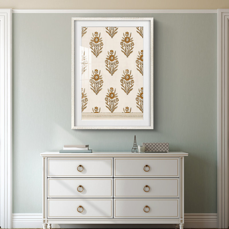 BlockPrint BloomsIIP, H 28,5 po x l 20,5 po, Blanc