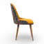 Chaise de salle à manger rembourrée Mid-Century avec imprimé floral cachemire