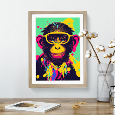 Monkey Paint Splash No.1 - Framed Print