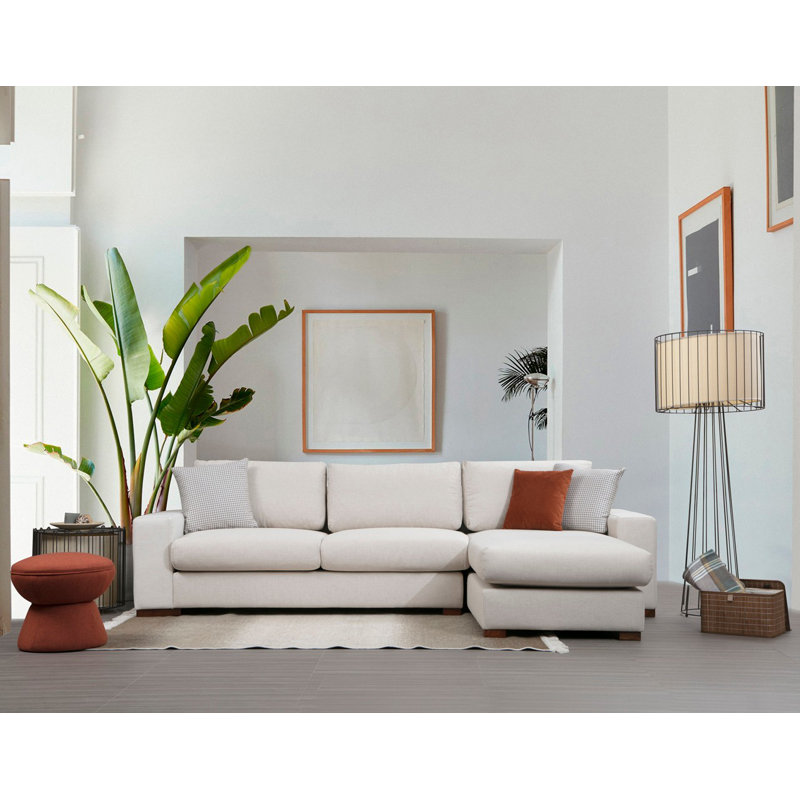 Canapé modulaire de coin 114,17 po, Beige, Face à la gauche