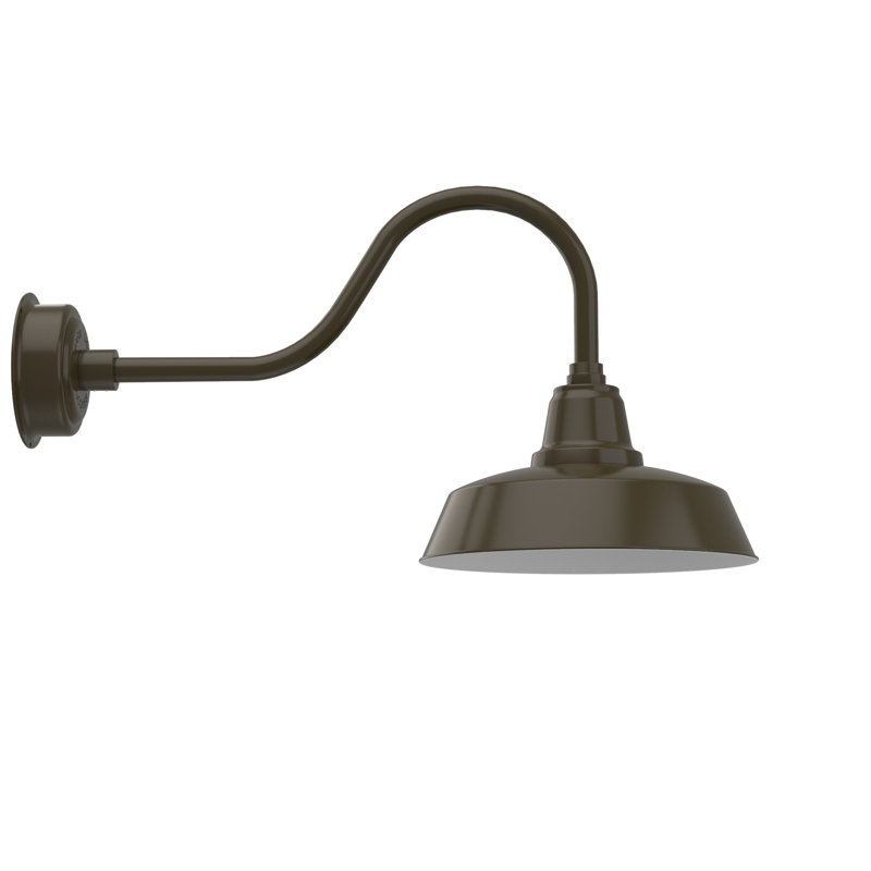 Luminaire de grange d’extérieur Vandervliet, H 16,87 po x l 14 po x P 30,75 po, Bronze acajou