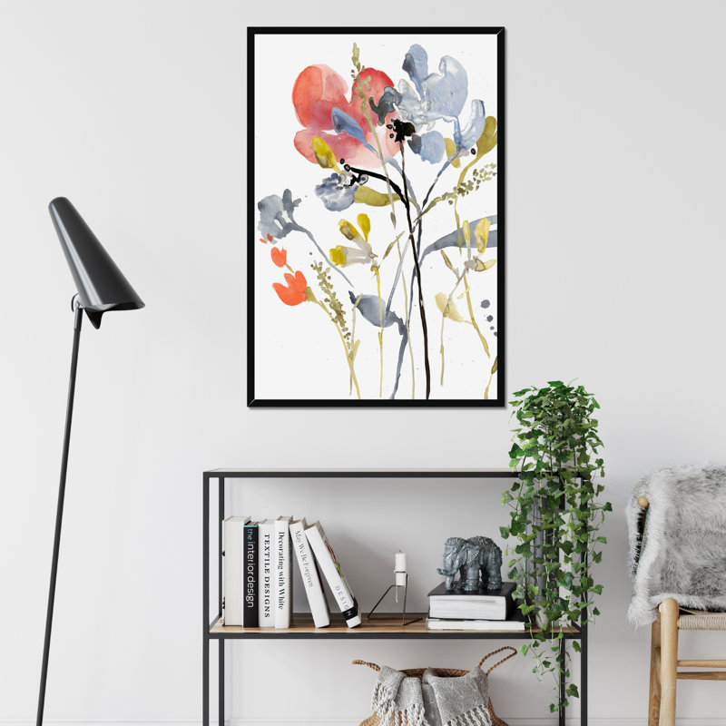 Flower Overlay I 1 Piece Painting, 91cm H x 61cm W, Wrapped Canvas
