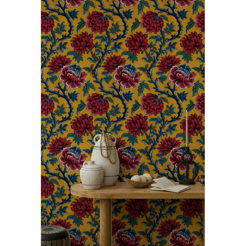 Papier peint floral rétro "Beel"