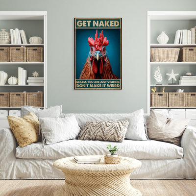 «Chicken Get Nake - 1 pièce», impression sur toile tendue sur toile tendue