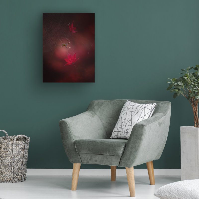 Art sur toile rouge, H 14 po x l 19 po
