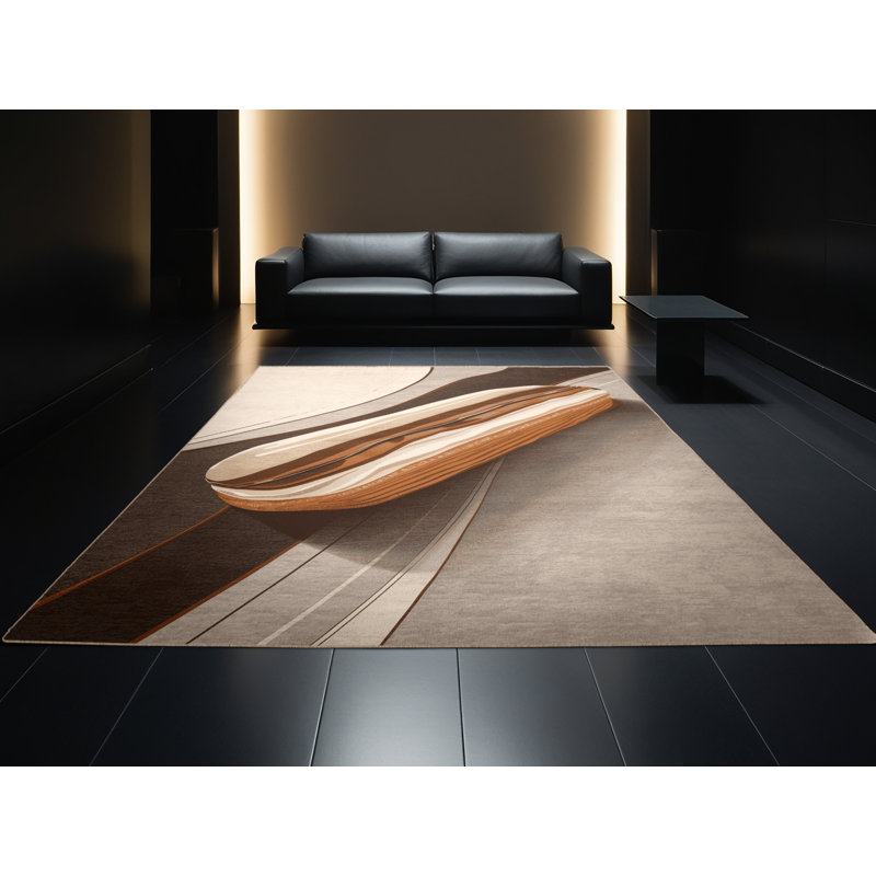 Tapis moelleux moelleux doux et luxueux Adama Eclair - beige, 5 x 7