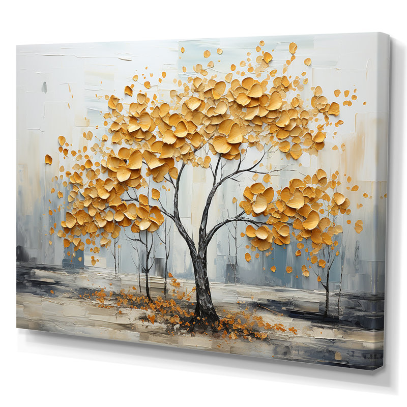 «Golden Elegance Maple Tree I», reproduction sur toile, H 34 po x l 44 po x P 1,5 po, Toile tendue