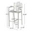 Ensemble de 2 tabourets d'extérieur avec cadre en aluminium antirouille 29,50 po d'extérieur, argent