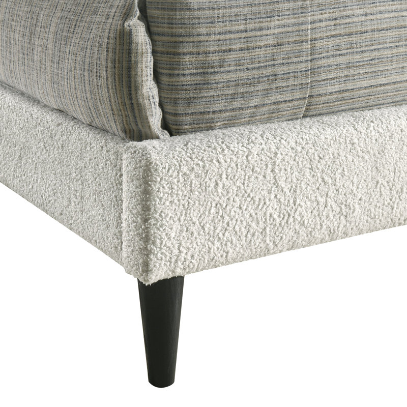 Walter Platform Bed with Adjustable Headboard, Cream, Queen