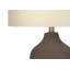 Lighting, H 27 po, lampe de table, céramique grise, abat-jour beige, contemporain