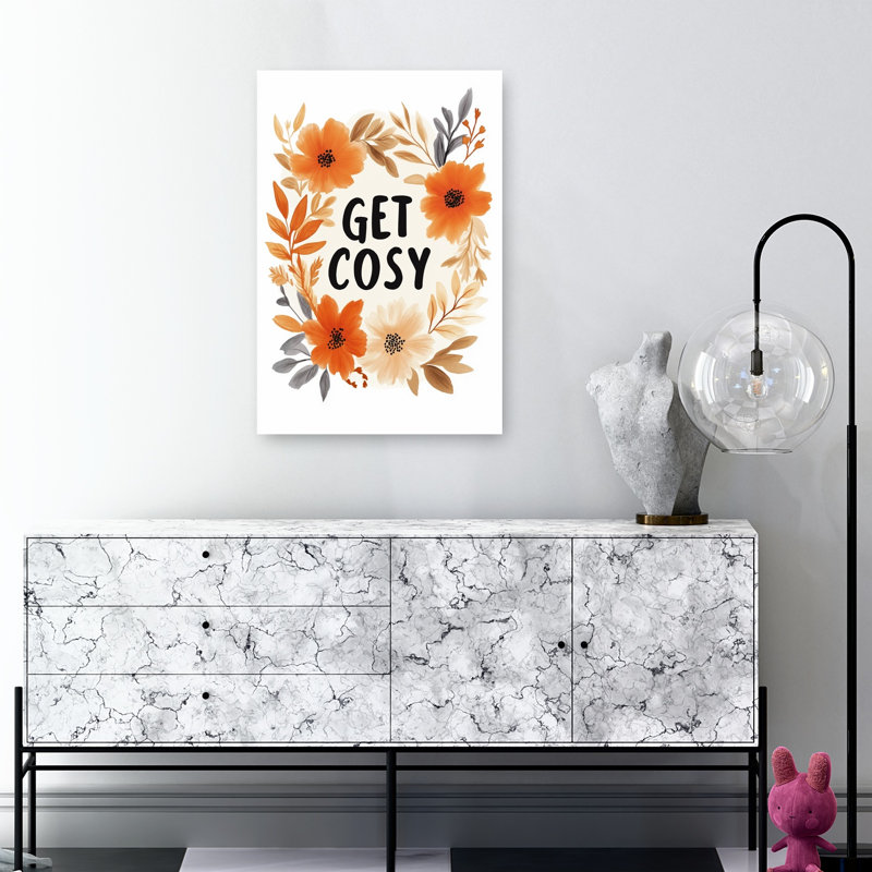 Autumn Embrace Rustic Abstract Contemporary Autumn Flower Wall Art Print, 91.44cm H x 60.96cm W