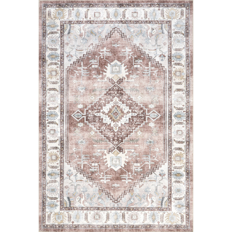 Lawrence SpinClean Traditional Machine Washable Area Rug, Rectangle 5' x 8'