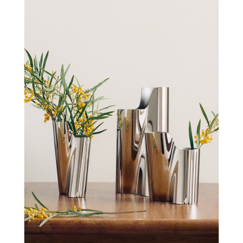 LITUUS Vase, Medium, in stainless steel, 8.03" H x 5.23" W x 6.25" D