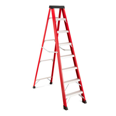 Reliable Fiberglass Ladder 500 Lb Capacity - Slip-Resistant Steps + Durable Frame - Multi-Scene Application