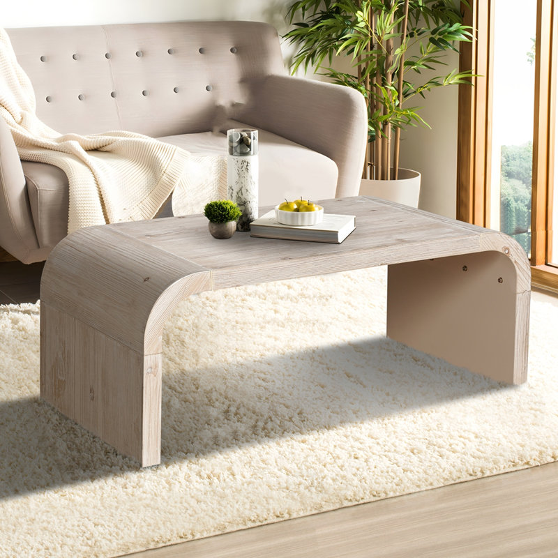 Table basse Curved Art Deco Design, Bois délavé