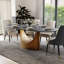 Table de salle à manger moderne minimaliste ovale avec plateau de table en pierre frittée-621156684-621156672