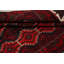 Tapis décoratif en laine noué à la main de conception unique 3 pi 1 po x 5 pi 4 po des années 1980 Balouch rouge/noir