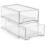 Medium Clear Stackable Storage Drawers – 2-Pack Plastic Pull-Out Organizer Bins With Handles For Closet, Pantry, Office, Bathroom, And Craft Storage