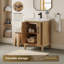 Ensemble de meuble-lavabo simple 24 po en sapin vieilli avec miroir Pardue