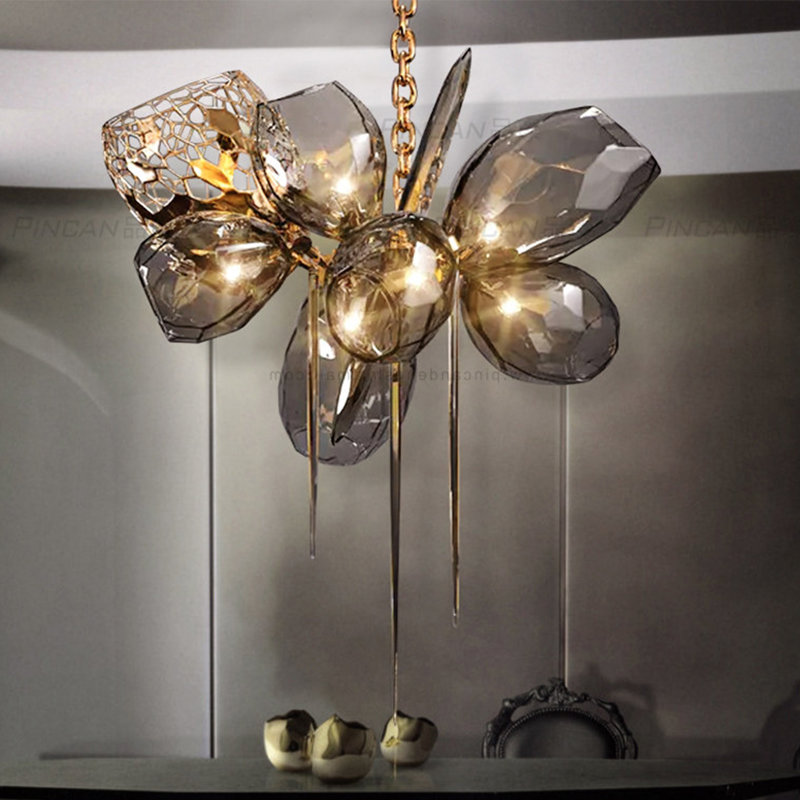 Lustre en cristal de luxe Nordic Light Convient pour la salle à manger, le salon, la cage d'escalier, 16