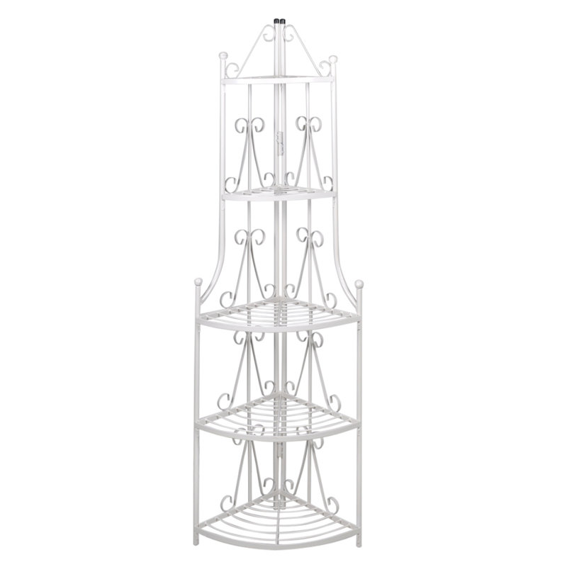 Metal Plant Stand, White