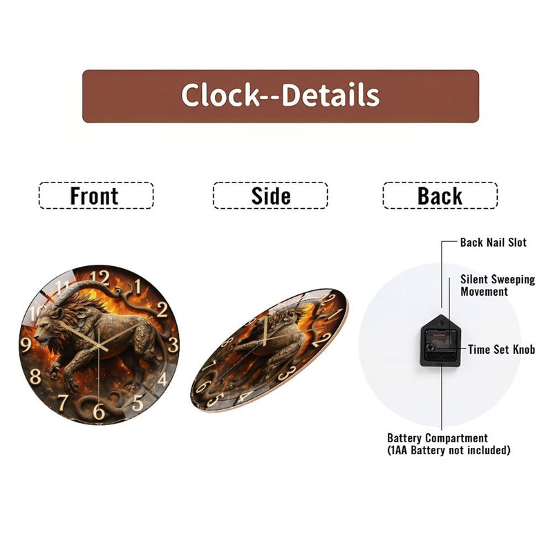Horloge murale Lion