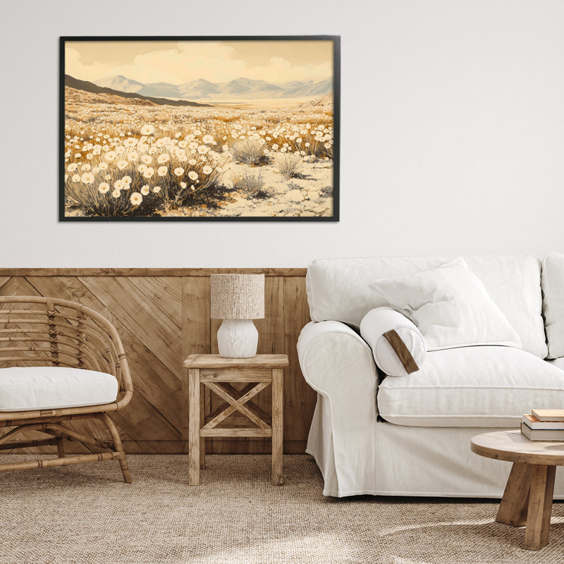 Fleurs du désert dans la vallée dorée, estampe numérique, design par Franklyn Gregory, 20 x 30