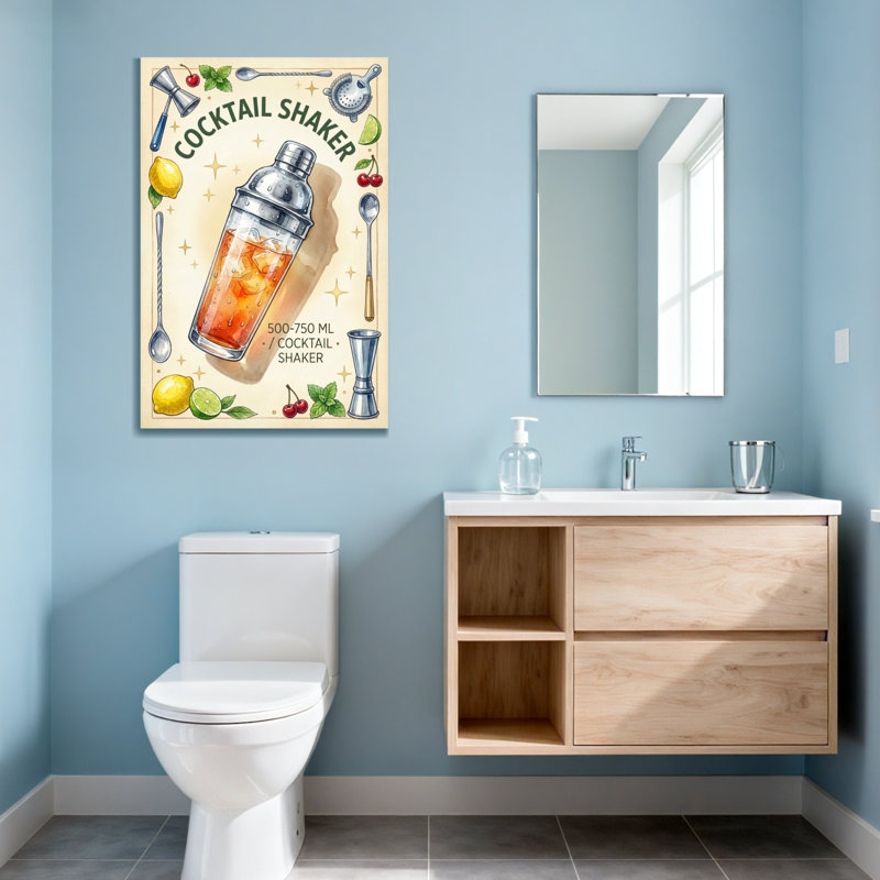 Shaker tendance avec fruits et outils, H 30 po x l 20 po