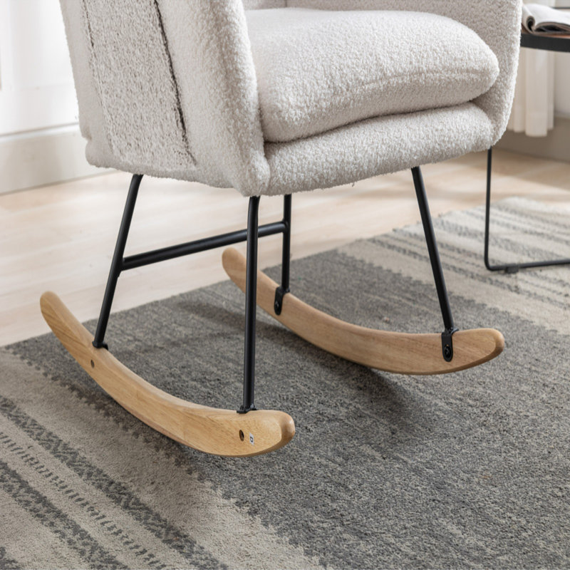 Chaise berçante avec poche, Blanc