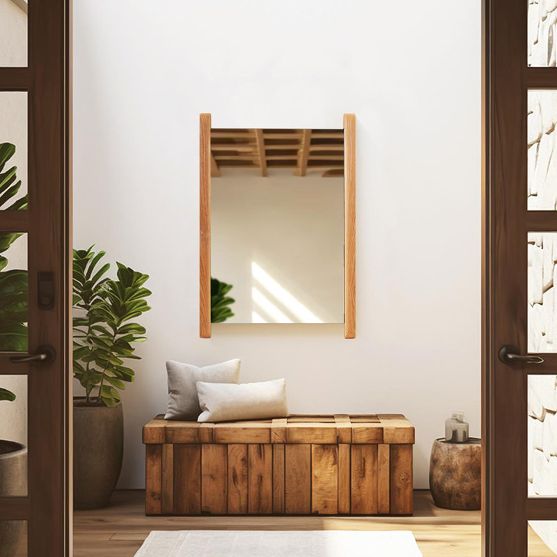 Angeles Solid Wood Rectangle Mirror, 22" x 16"