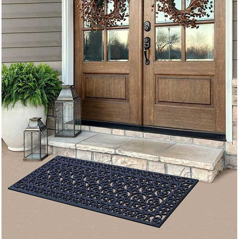 Tapis de porte d'extérieur antidérapant Ambrianna