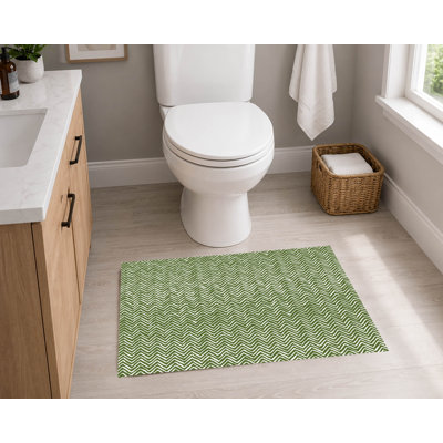 Tapis de toilette rectangulaire antidérapant à chevrons