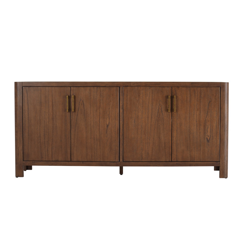 Lai 72" Wide 4 Doors Buffet, Walnut
