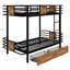 Lit mezzanine en métal avec configuration simple TG sur simple TG-1615535629