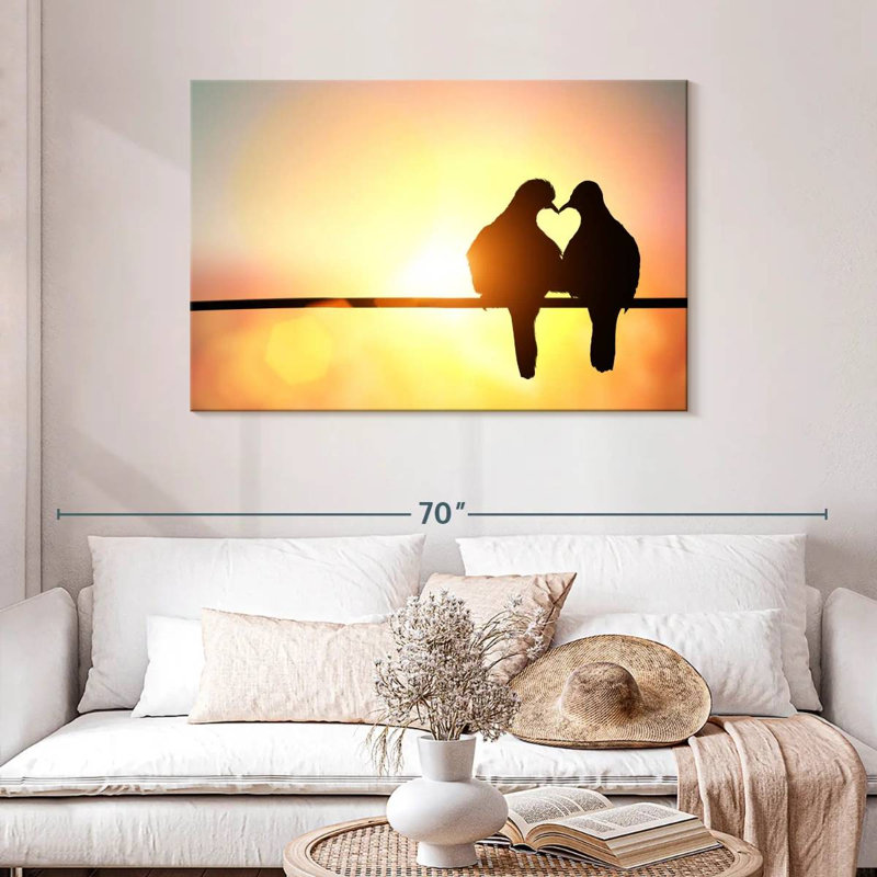 Silhouette de Hardie Love Birds, H 30 po x l 45 po