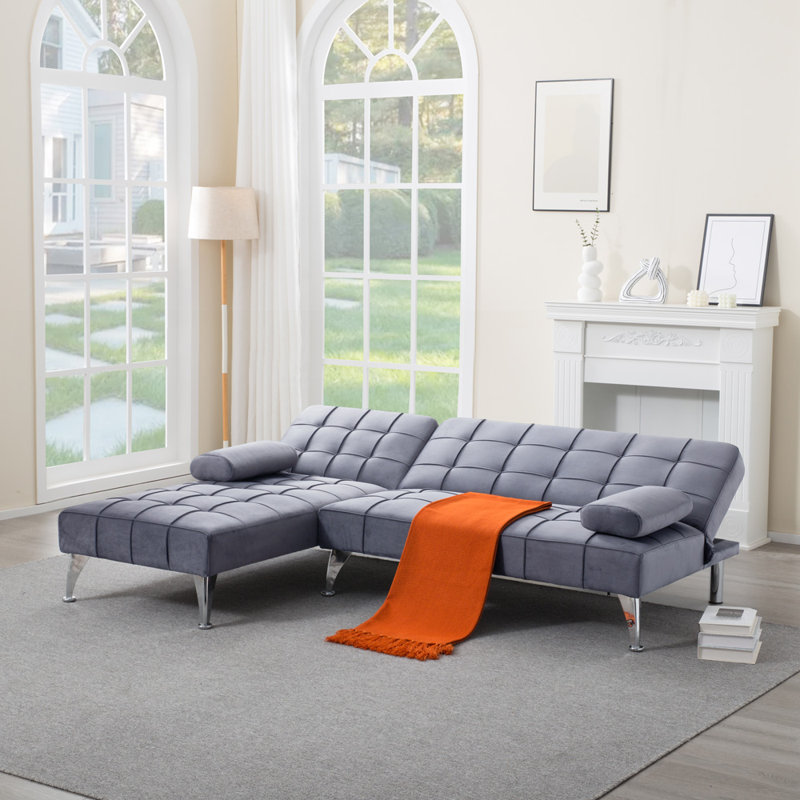 Canapé modulaire de 78,35 po de largeur, Gris foncé Argent