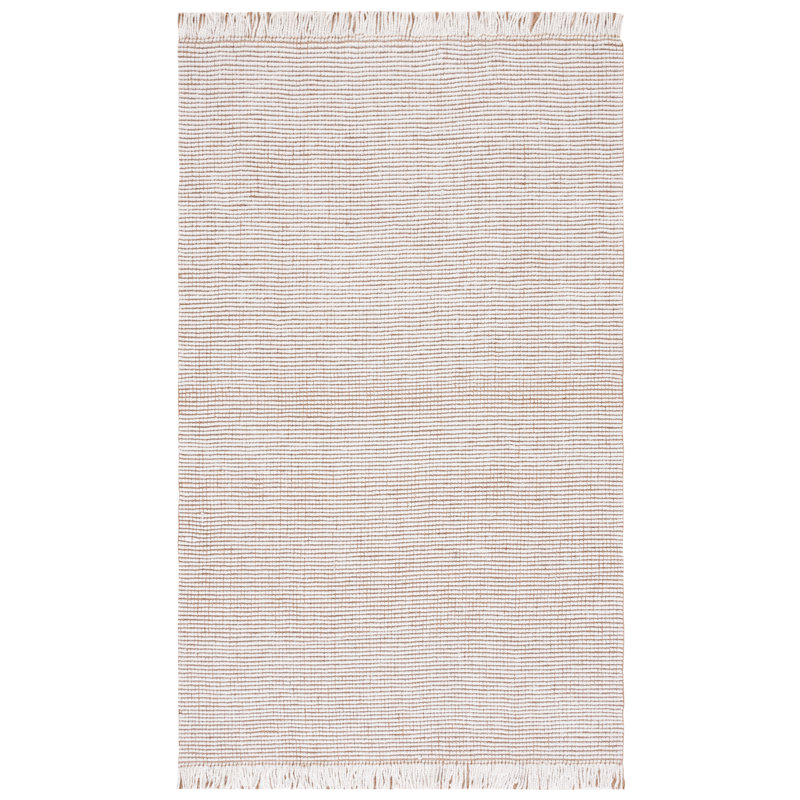 Tapis ivoire / naturel tissé à la main Layth, Rectangle 4 pi x 6 pi