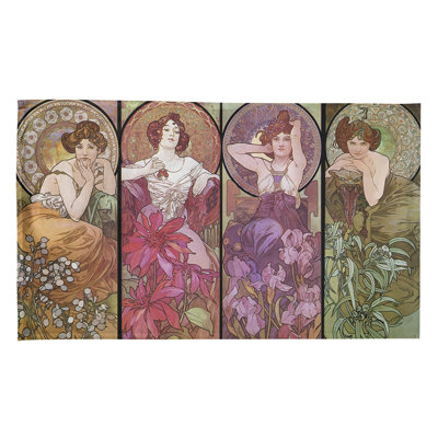 Torchon - Quatre pierres précieuses, art abstrait en sergé de coton ou de polyester