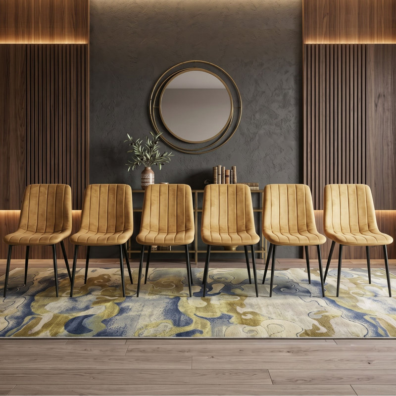 Modern Velvet Dining Chairs Set of 2/4/6 Kursi Chair Dining Room Furniture, 4, Grey, Grey