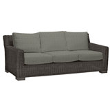 Rustic 81.25" Wide Outdoor Wicker Patio Sofa with Cushions