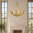 6- Light Gold-Leaf Crystal Chandelier