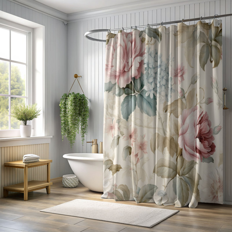 Rideau de douche Hildetraud, H 74 po x l 71 po